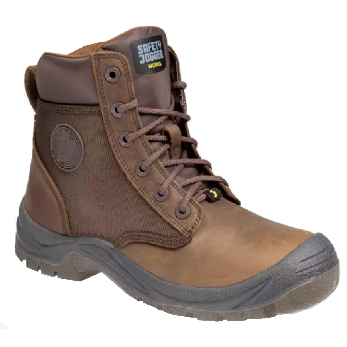 SAFETY JOGGER RUSH Mid Cut ZIPPER Brown STEEL TOE Safety Shoe S3